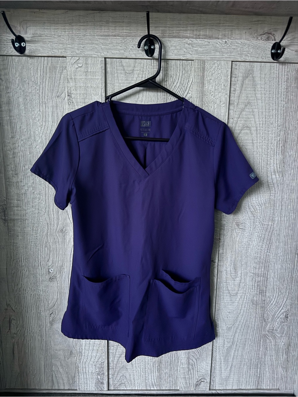 Med Couture insight Women's V-Neck Scrub Top in Deep Purple